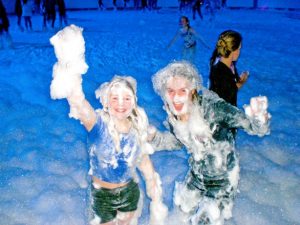 Two Girls covered in Foam